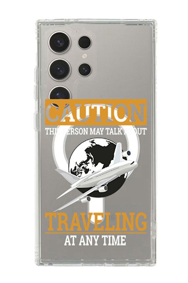 Case for Samsung Galaxy S24 Ultra Compatible with MagSafe, Shockproof Cover Caution Travelling