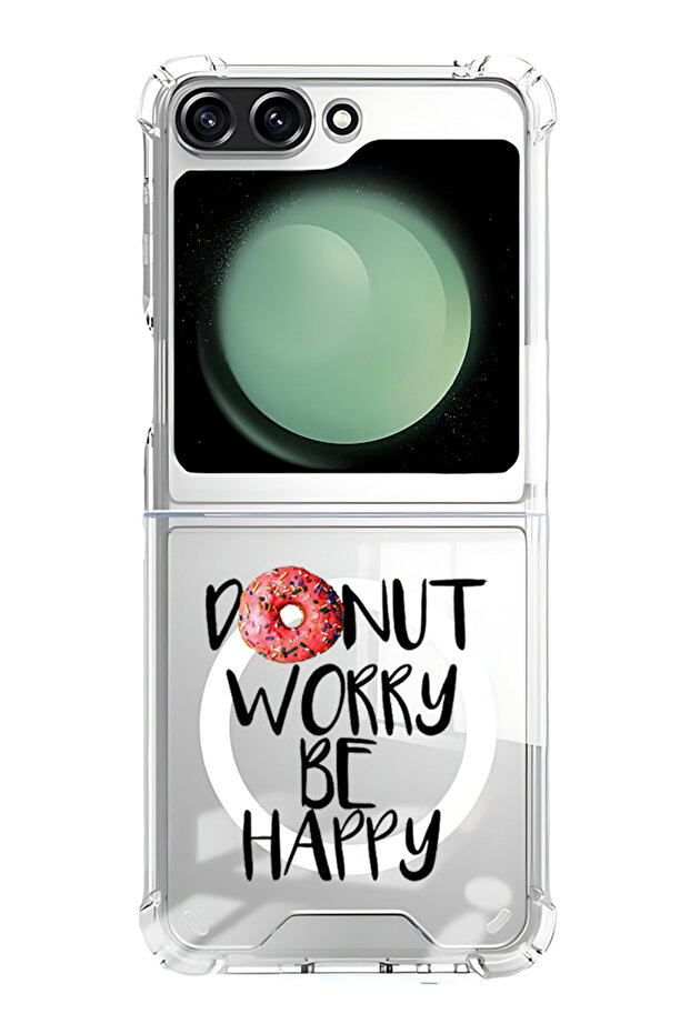 Case for Samsung Galaxy Z Flip 6 Compatible with MagSafe, Shockproof Case Donut worry be happy