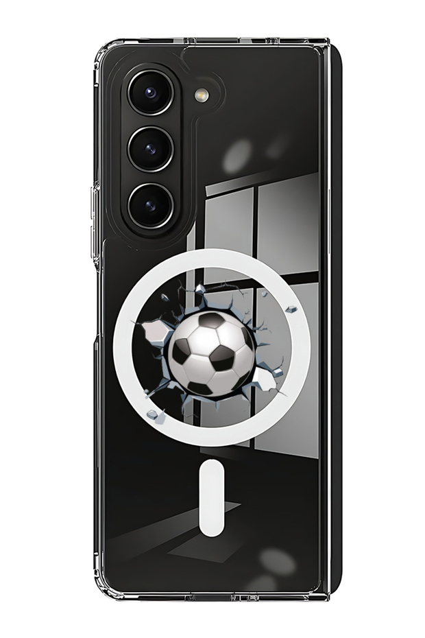 Case for Samsung Galaxy Z Fold 5 Compatible with MagSafe, Shockproof Phone Bumper Cover Football