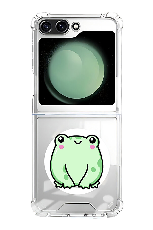 Case for Samsung Galaxy Z Flip 5 Compatible with MagSafe, Shockproof Phone Bumper Cover frog