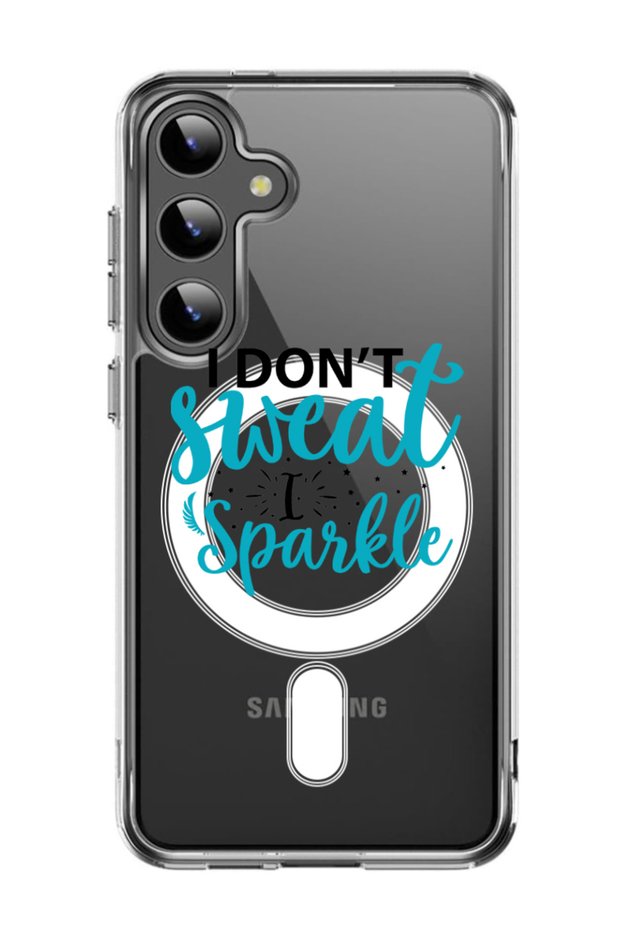 Case for Samsung Galaxy S24 Plus Compatible with MagSafe, Shockproof Cover I dont sweat I sparkle