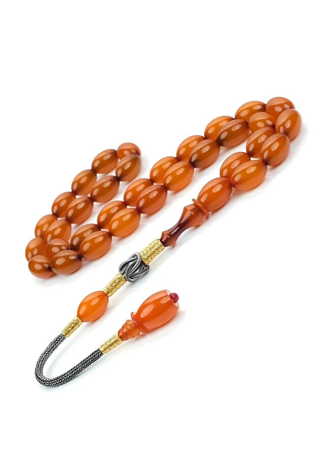 Beyzi Cut Kazaz Craftsmanship Ottoman Amber Prayer Beads