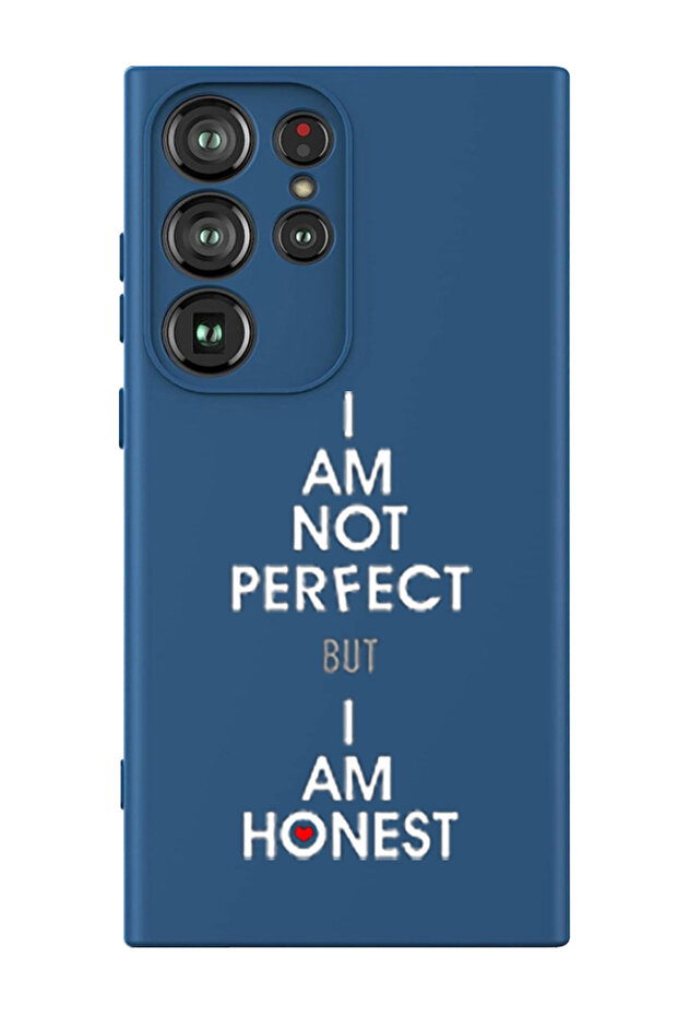 Protective Liquid Silicone Case For Samsung Galaxy S24 Ultra (Blue) - i am not perfect but i am