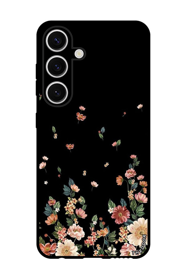 Protective Case Anti Scratch Shock Proof Bumper Cover For Samsung Galaxy S24 Plus Flowers in Black