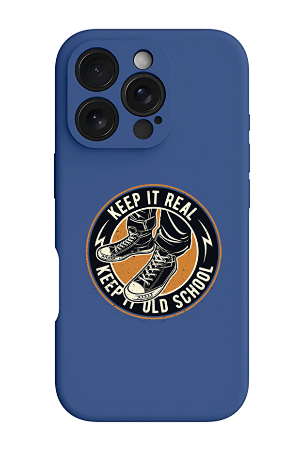 iPhone 16 Pro Blue Protective Liquid Silicone Shockproof Case - Old school