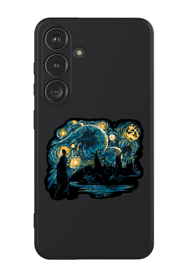 Protective Liquid Silicone Shockproof Case For Samsung Galaxy S24 Plus (Black) - Starry nights