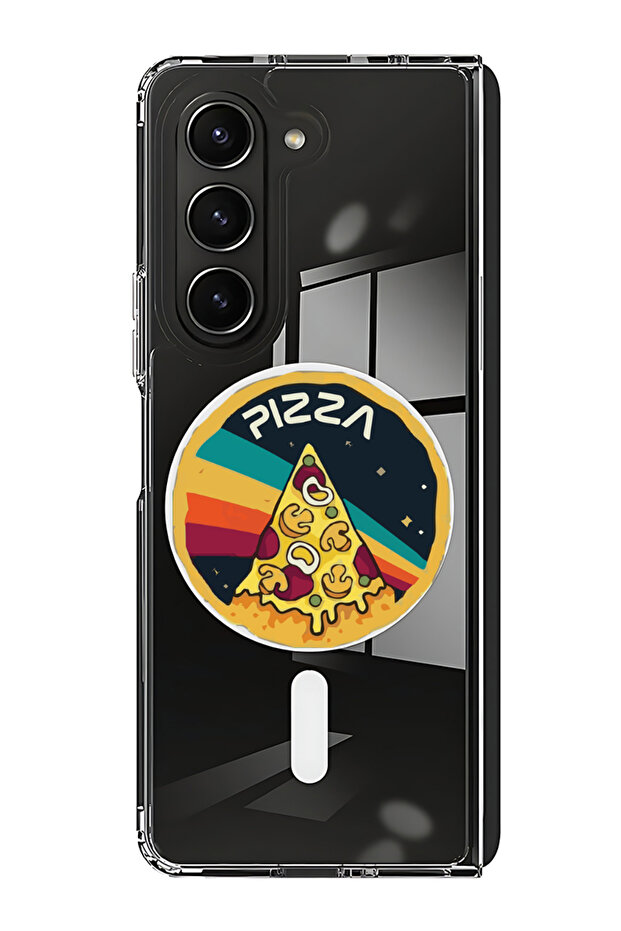 Case for Samsung Galaxy Z Fold 6 Compatible with MagSafe, Shockproof Phone Bumper Cover Pizza