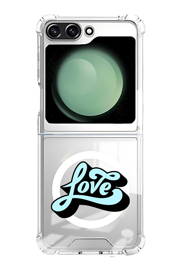 Case for Samsung Galaxy Z Flip 6 Compatible with MagSafe, Shockproof Phone Bumper Cover Be Happy