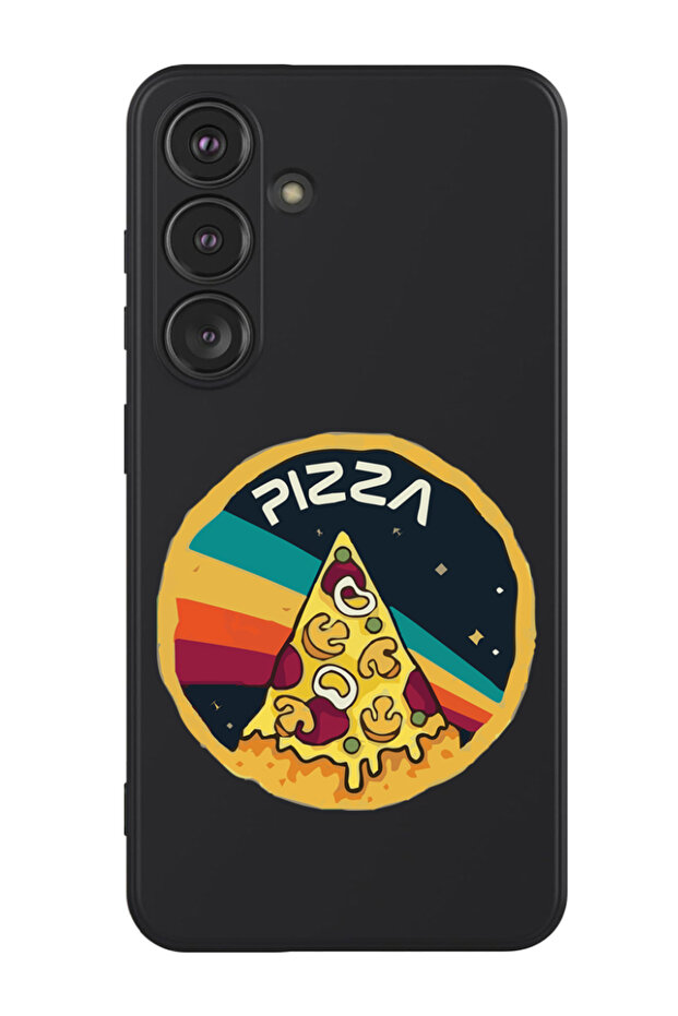 Protective Liquid Silicone Shockproof Case For Samsung Galaxy S24 (Black) - Pizza