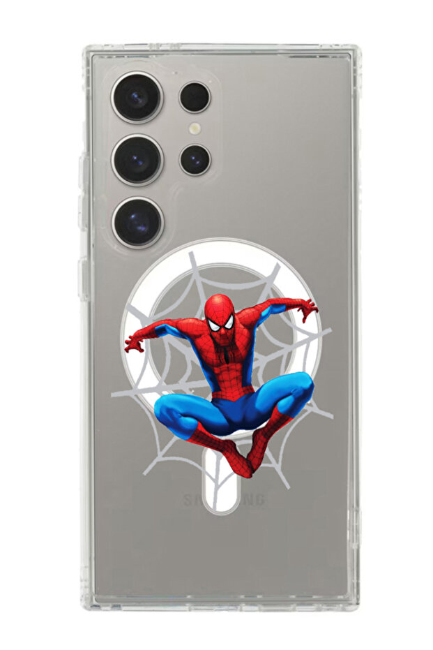 Case for Samsung Galaxy S24 Ultra Compatible with MagSafe, Shockproof Bumper Cover Spiderman web