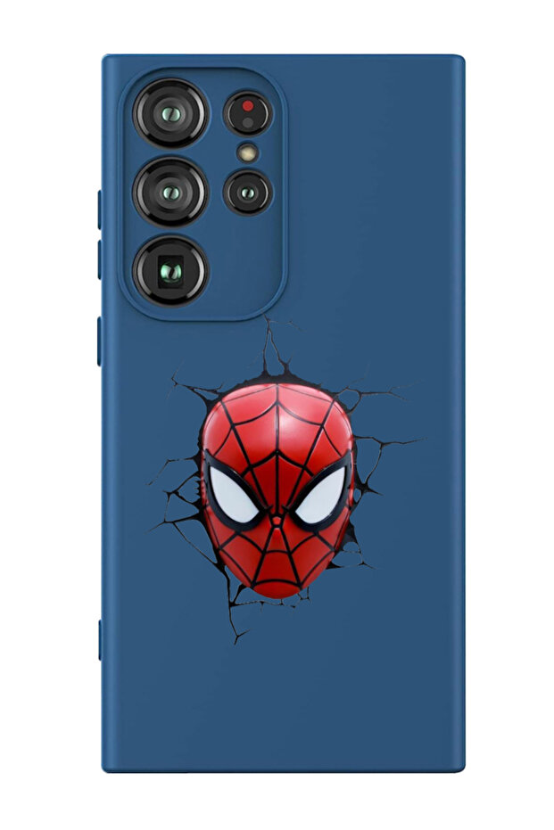 Protective Liquid Silicone Shockproof Case For Samsung Galaxy S24 Ultra (Blue) - Spiderman Face