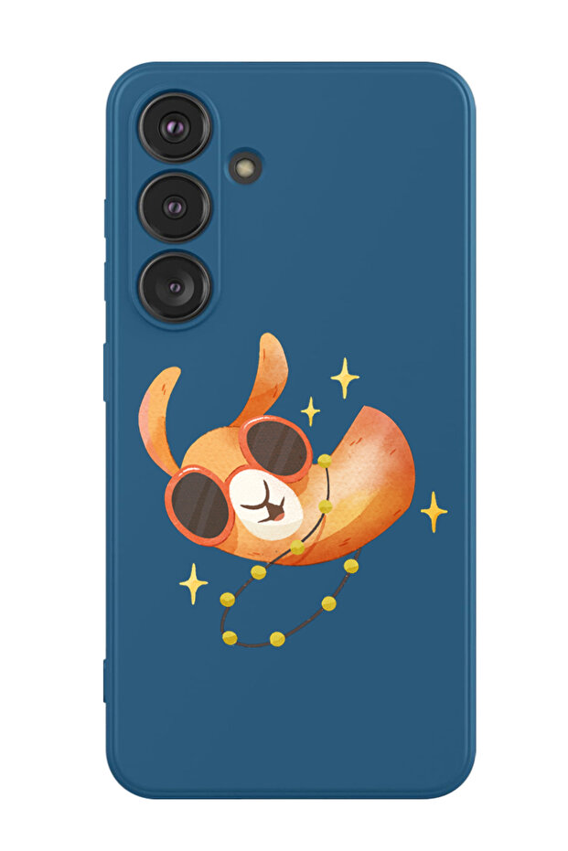Protective Liquid Silicone Case For Samsung Galaxy S24 Plus (Blue) - Camel wearing goggles