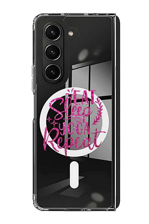 Case for Samsung Galaxy Z Fold 5 Compatible with MagSafe, Shockproof Bumper Case Eat sleep yoga