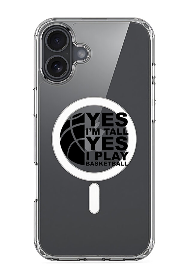 iPhone 16 Magsafe Case Compatible with, Shockproof Phone Bumper Cover - Basketball black