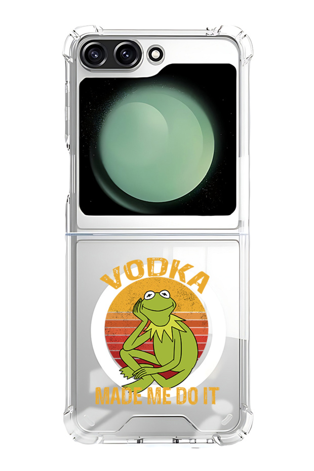 Case for Samsung Galaxy Z Flip 5 Compatible with MagSafe, Shockproof Case Vodka made me do it