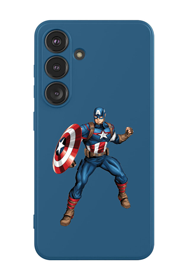 Protective Liquid Silicone Shockproof Case For Samsung Galaxy S24 Plus (Blue) - Captain America
