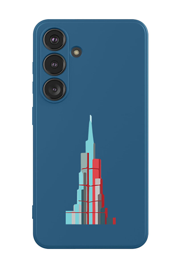 Protective Liquid Silicone Shockproof Case For Samsung Galaxy S24 Plus (Blue) - Burj Khalifa