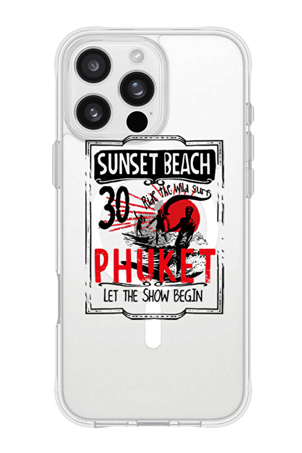iPhone 16 Pro Max Magsafe Case for iPhone Shockproof Phone Bumper Cover - Sunset Beach