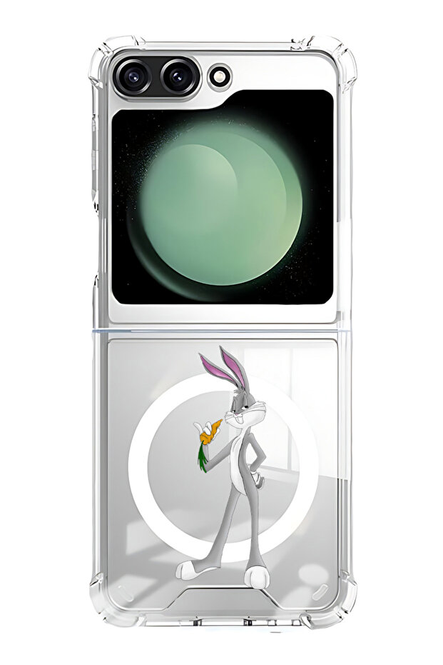 Case for Samsung Galaxy Z Flip 5 Compatible with MagSafe, Shockproof Phone Bumper Cover rabbit (2)