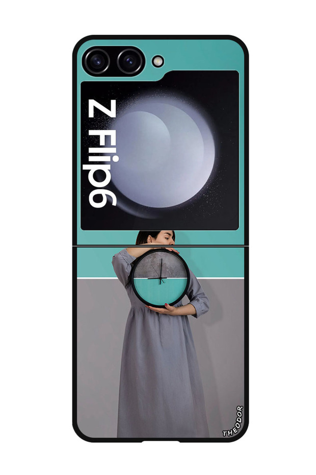 Protective Case Anti Scratch Shock Proof Bumper Cover For Samsung Galaxy Z Flip 6 girl_clock_wall