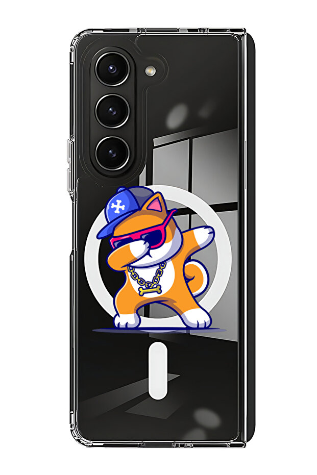 Case for Samsung Galaxy Z Fold 5 Compatible with MagSafe, Shockproof Cover Dog father Beer Lover
