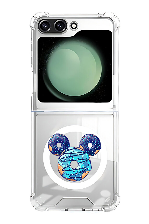 Case for Samsung Galaxy Z Flip 5 Compatible with MagSafe, Shockproof Phone Bumper Cover Donut Mickey