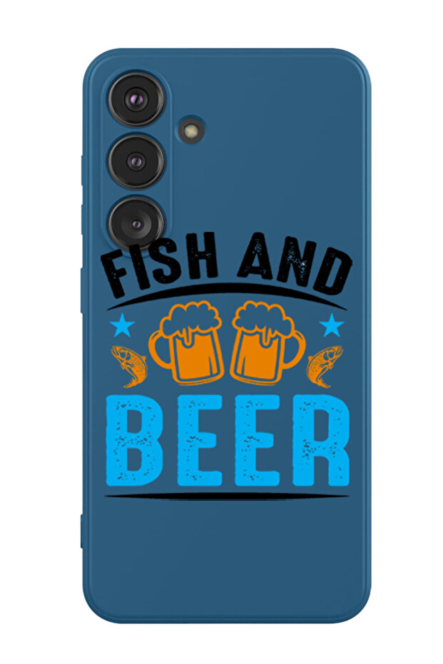 Protective Liquid Silicone Shockproof Case For Samsung Galaxy S24 Plus (Blue) - Fish & Beer black