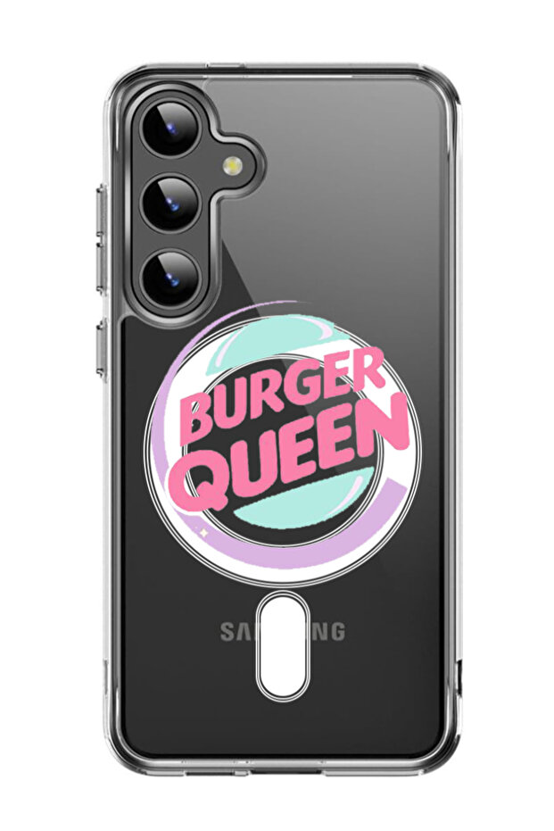 Case for Samsung Galaxy S24 Plus Compatible with MagSafe, Shockproof Bumper Cover Burger queen