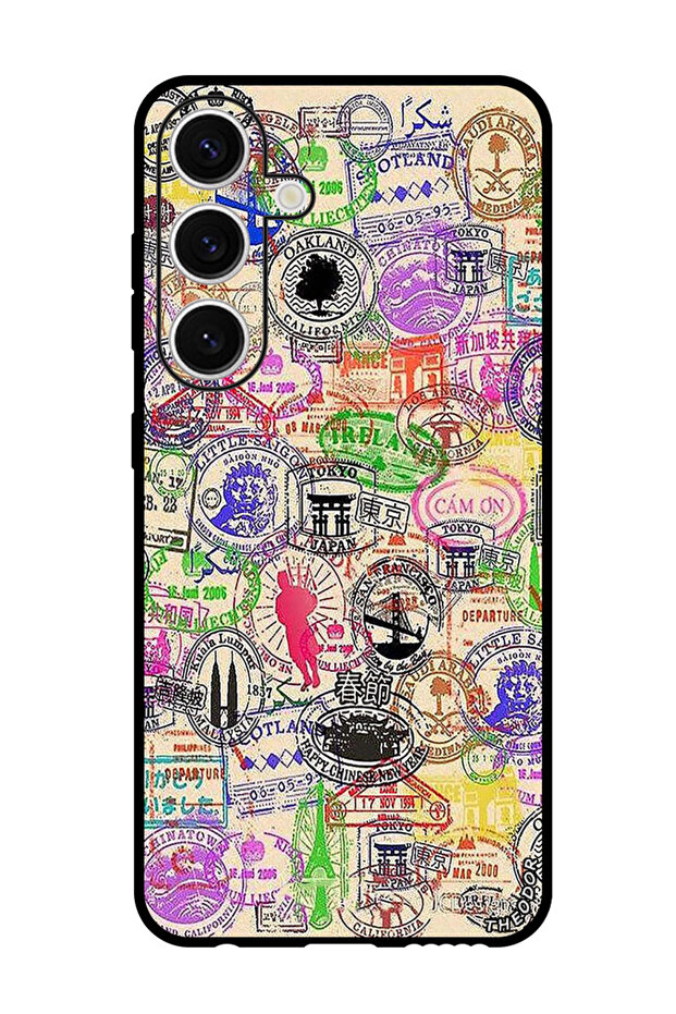 Protective Case Anti Scratch Shock Proof Bumper Cover For Samsung Galaxy S24 Passport Stamp