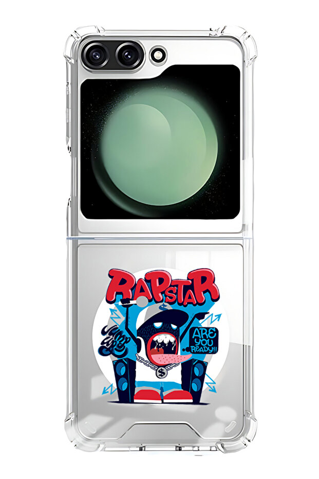Case for Samsung Galaxy Z Flip 5 Compatible with MagSafe, Shockproof Phone Bumper Cover Rapstar