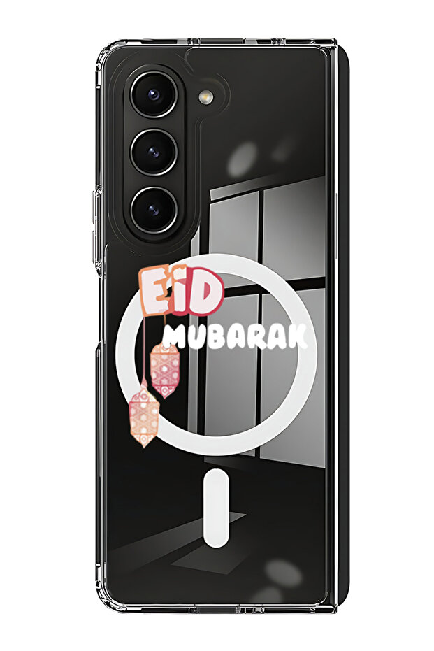 Case for Samsung Galaxy Z Fold 5 Compatible with MagSafe, Shockproof Bumper Case Eid Mubarak white