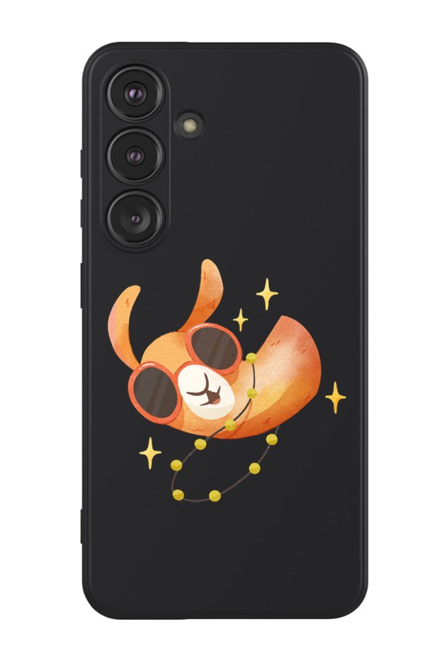 Protective Liquid Silicone Case For Samsung Galaxy S24 Plus (Black) - Camel wearing goggles