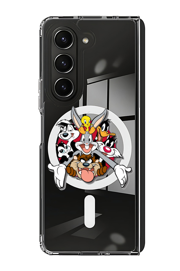Case for Samsung Galaxy Z Fold 5 Compatible with MagSafe, Shockproof Phone Bumper Cover Looney Tunes