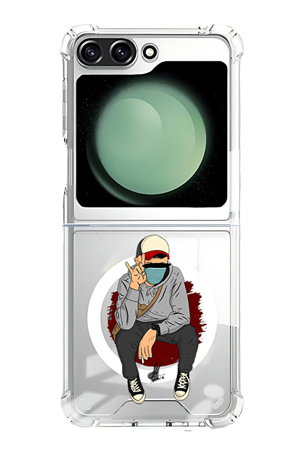 Case for Samsung Galaxy Z Flip 5 Compatible with MagSafe, Shockproof Phone Bumper Cover peace