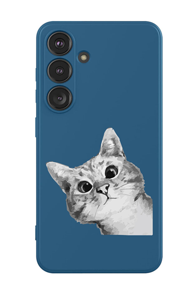Protective Liquid Silicone Shockproof Case For Samsung Galaxy S24 Plus (Blue) - Cat Peep