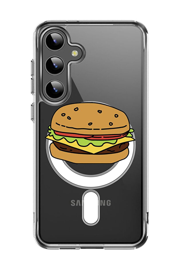 Case for Samsung Galaxy S24 Plus Compatible with MagSafe, Shockproof Bumper Cover Burger