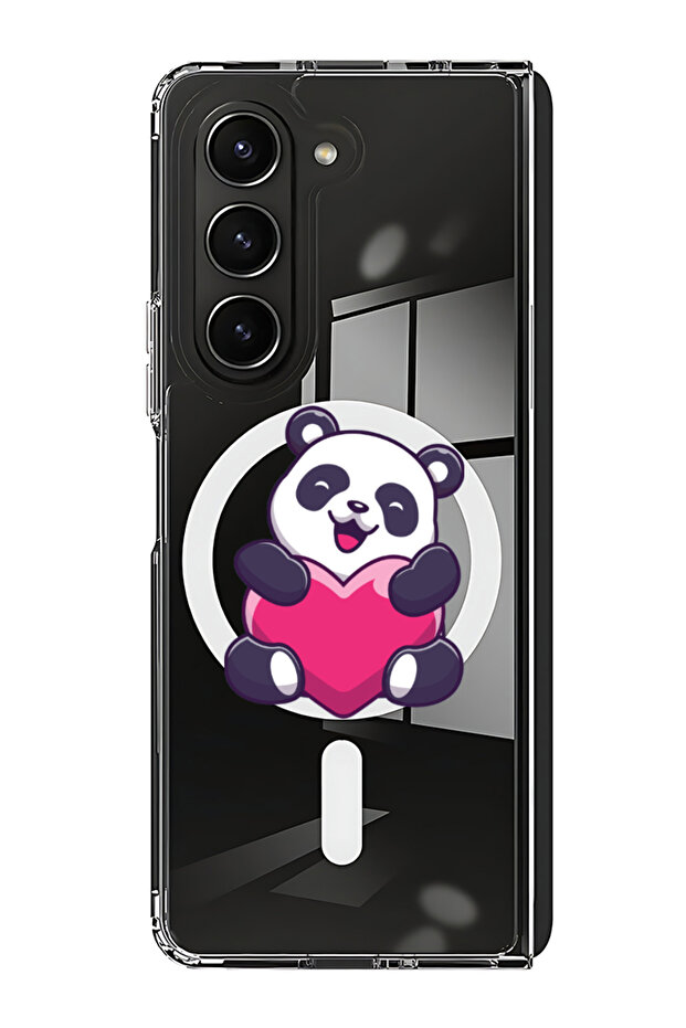 Case for Samsung Galaxy Z Fold 5 Compatible with MagSafe, Shockproof Phone Bumper Cover heart p&a