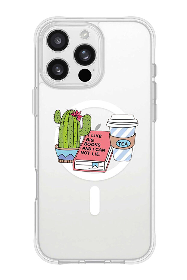 iPhone 16 Pro Max Magsafe Case for iPhone Shockproof Phone Bumper Cover - cactus coffee books
