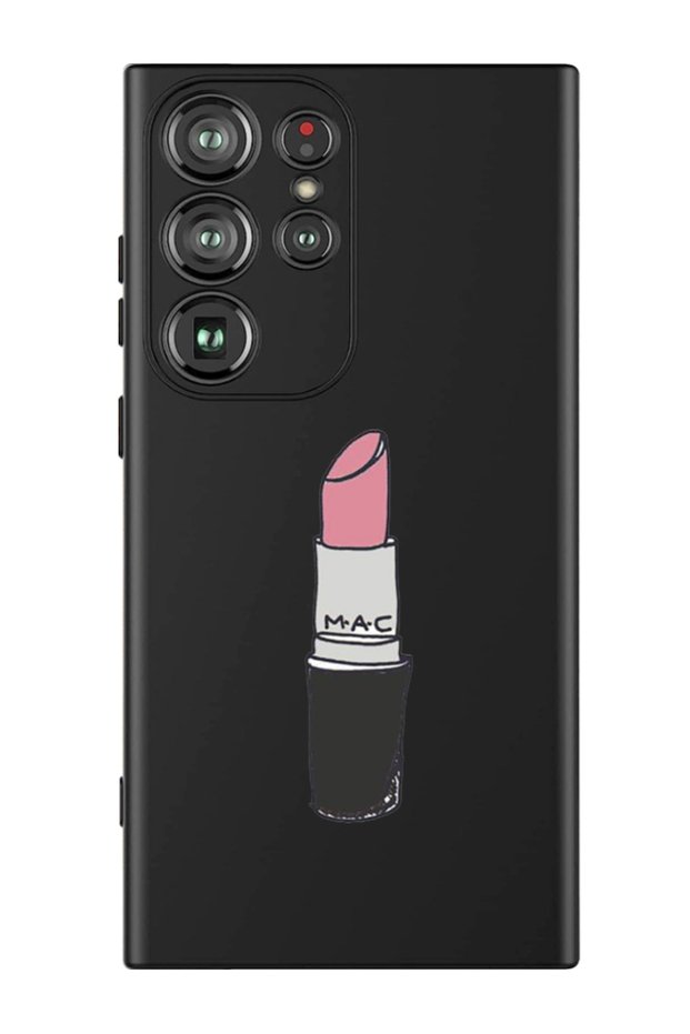 Protective Liquid Silicone Shockproof Case For Samsung Galaxy S24 Ultra (Black) - Lipstick