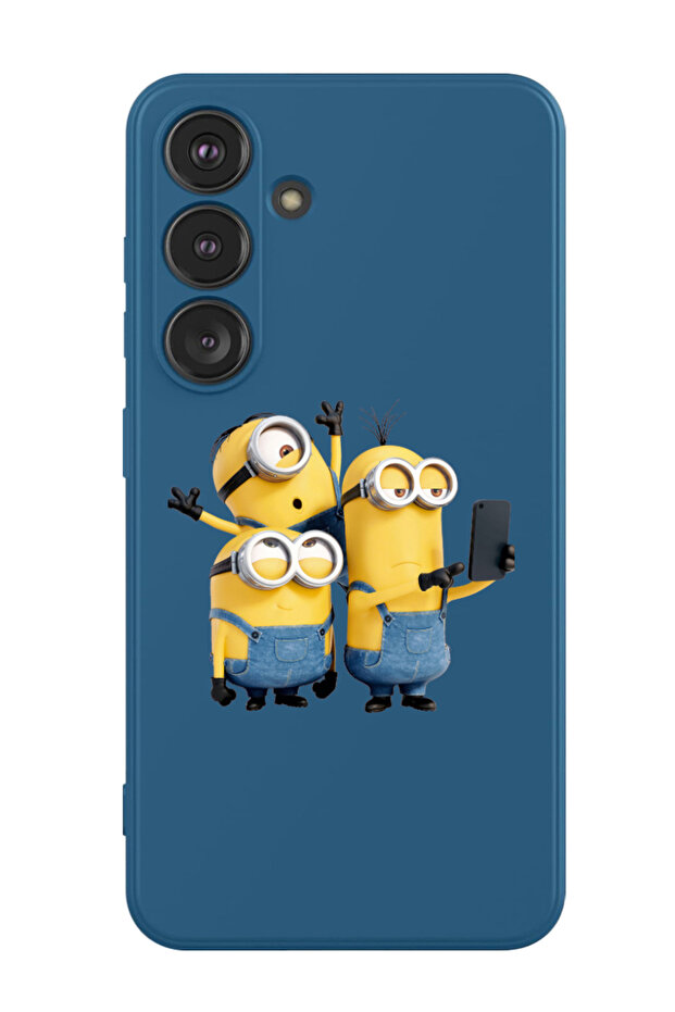 Protective Liquid Silicone Shockproof Case For Samsung Galaxy S24 Plus (Blue) - 3 minions