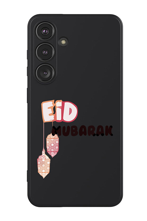 Protective Liquid Silicone Shockproof Case For Samsung Galaxy S24 Plus (Black) - Eid Mubarak Black