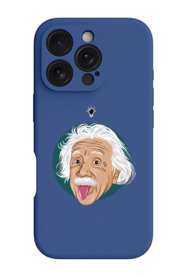 غطاء حماية سيليكون سائل مقاوم للصدمات لجهاز iPhone 16 Pro أزرق - فكرة أينشتاين - 1