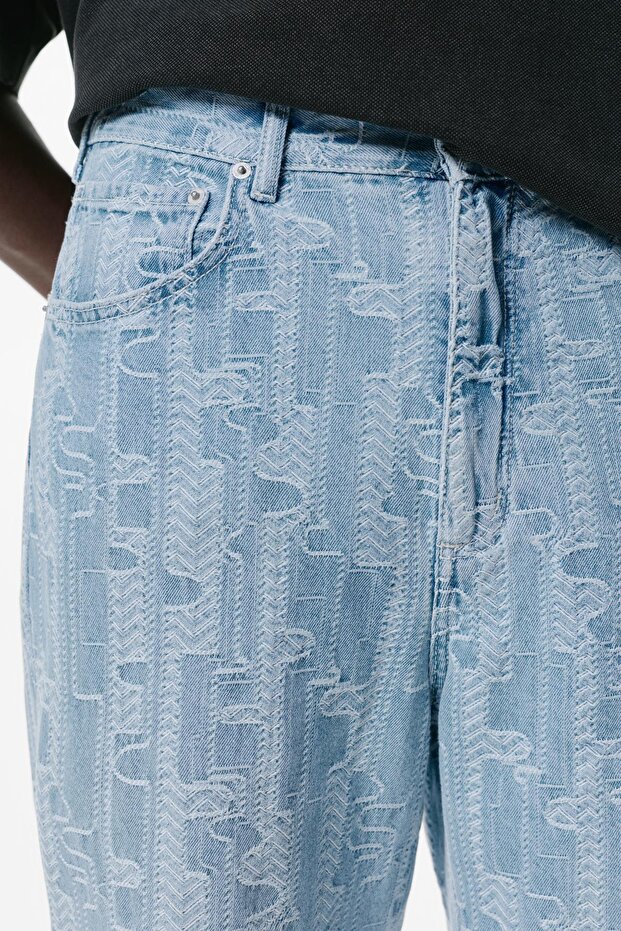 Jakarlı baggy jean - 5