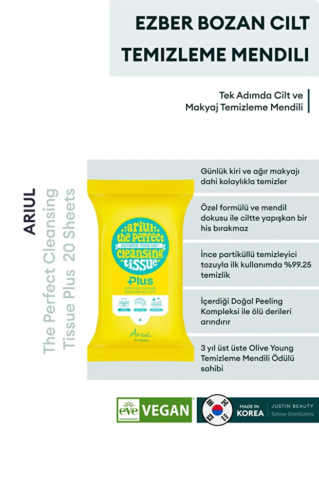 The Perfect Cleansing Tissue Plus - Tek Adımda Cilt ve Makyaj Temizleme Mendili - 1