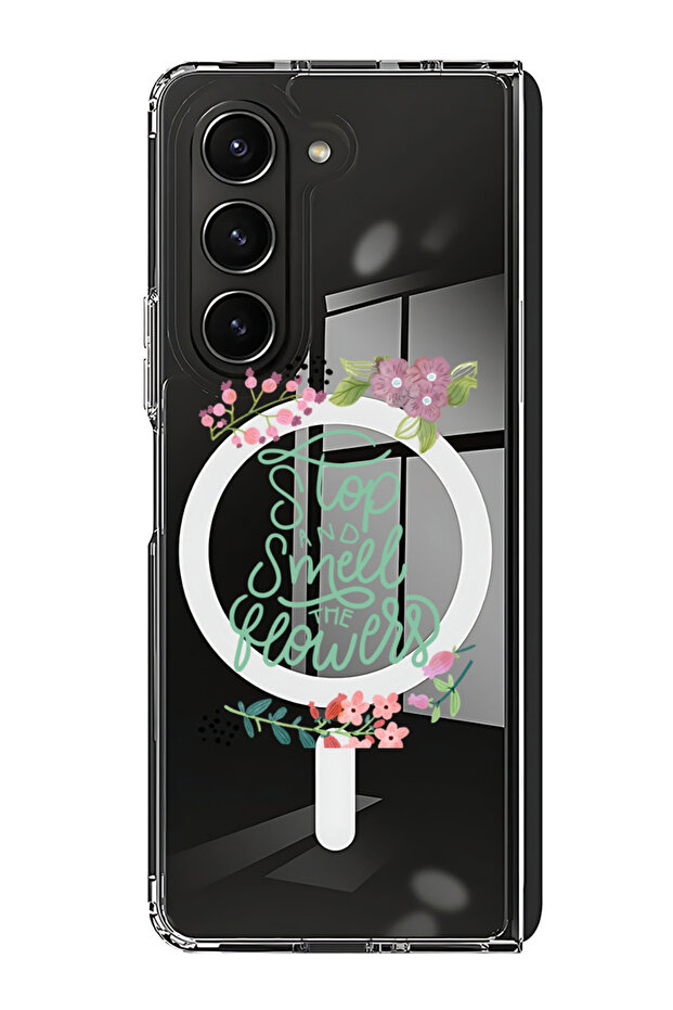 Case for Samsung Galaxy Z Fold 5 Compatible with MagSafe, Shockproof Case Stop & Smell Flowers