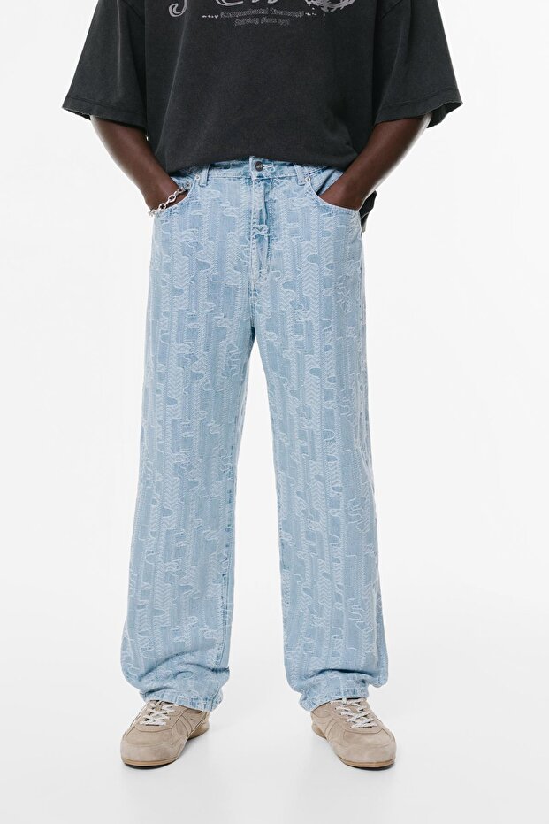 Jakarlı baggy jean - 4