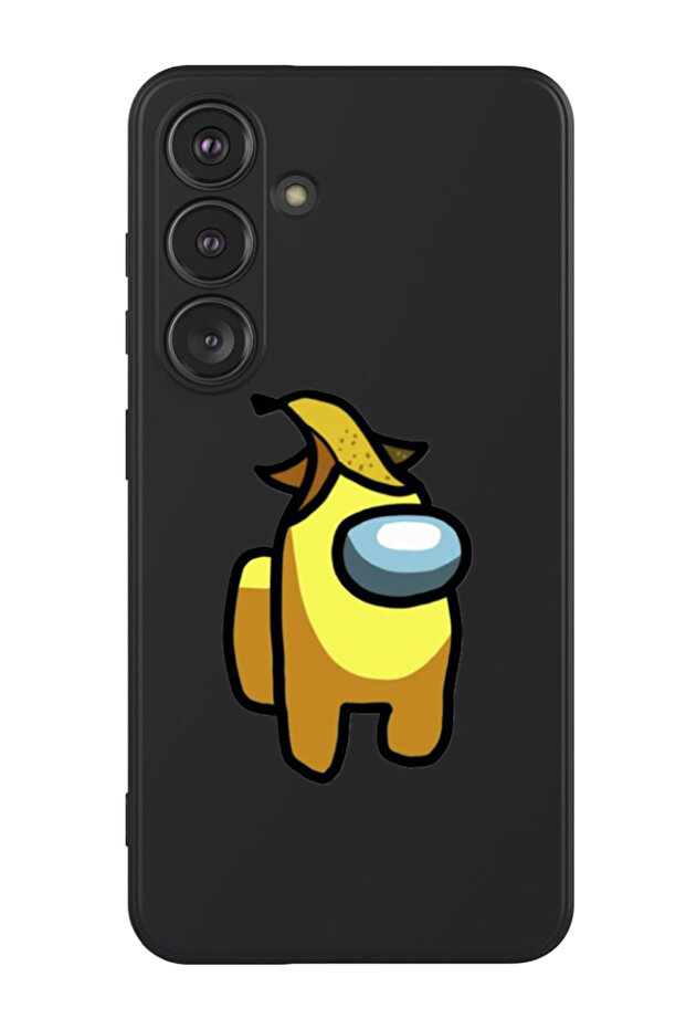Protective Liquid Silicone Shockproof Case For Samsung Galaxy S24 Plus (Black) - Among us Banana