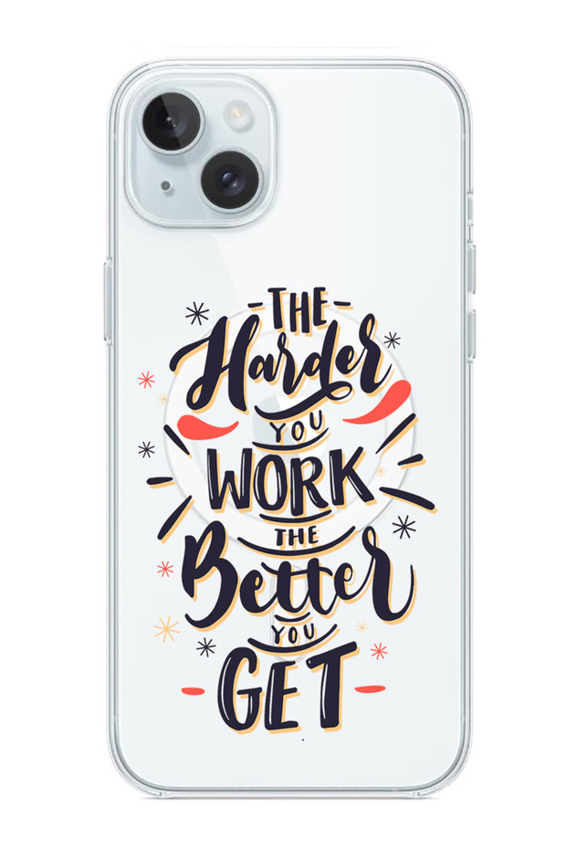 Case for iPhone 15 Plus Compatible with MagSafe, Shockproof Phone Bumper Cover Harder you work