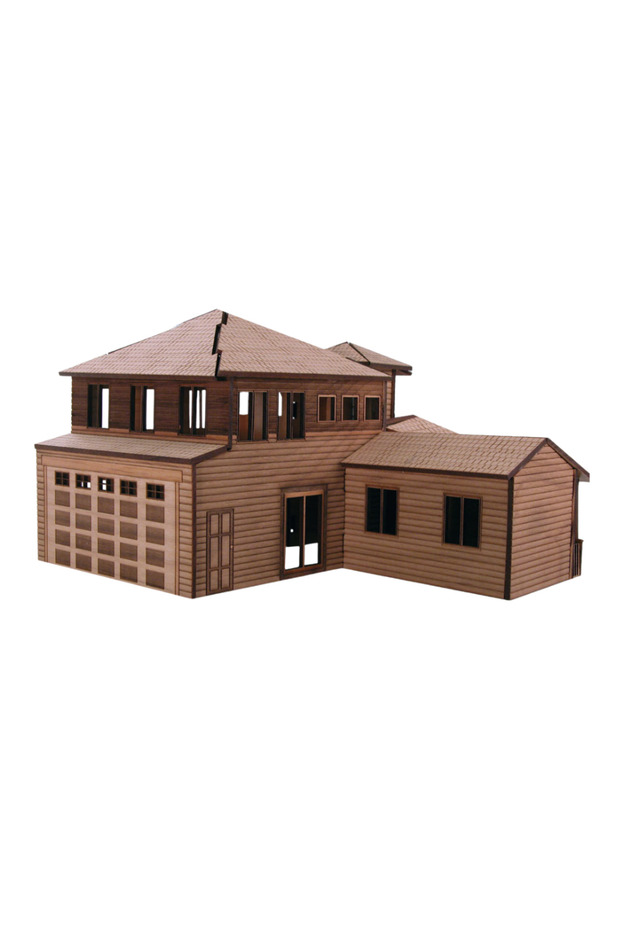 Ahşap Ev Maketi Boyanabilir Ahşap Maket - 3