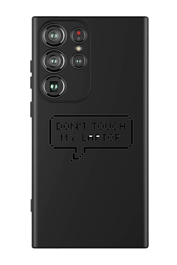 Protective Liquid Silicone Case For Samsung Galaxy S24 Ultra (Black) - Dont touch my laptop